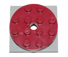 Turntable 4 x 4 x 2/3 Top with Light Bluish Gray Square Base, Free-Spinning (60474 / 61485)