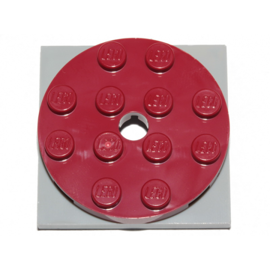 Turntable 4 x 4 x 2/3 Top with Light Bluish Gray Square Base, Free-Spinning (60474 / 61485)