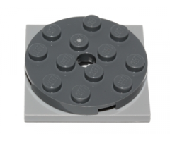 Turntable 4 x 4 x 2/3 Top with Light Bluish Gray Square Base, Free-Spinning (60474 / 61485)