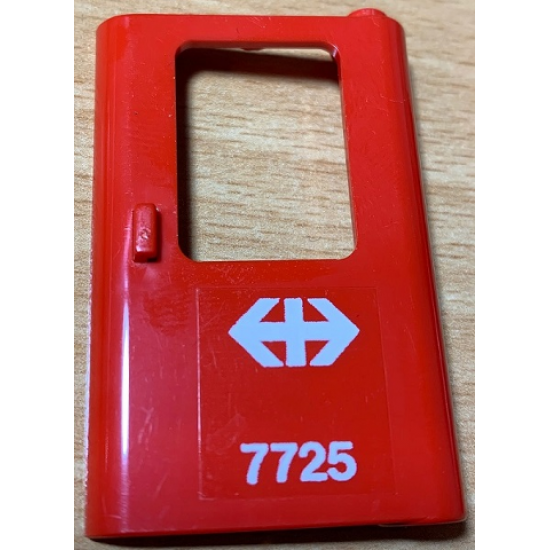 Door 1 x 4 x 5 Train Right with White Double Arrow (Swiss Federal Railways) and '7725' Pattern (Sticker) - Set 7725