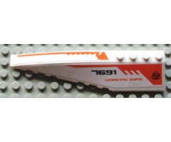 Wedge 12 x 3 Left with Black '7691', Orange 'WORKING ZONE' and Orange Lines Pattern (Stickers) - Set 7691