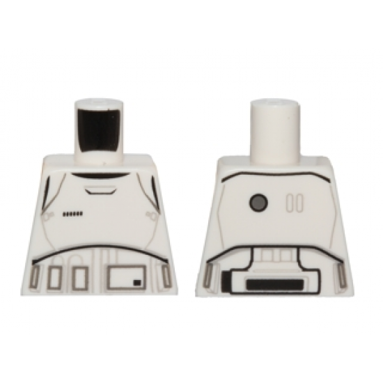Torso SW Armor Stormtrooper Ep. 7 with Black, Gray and Dark Gray Lines Pattern