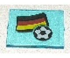 Glass for Window 1 x 4 x 3 with Flag of Germany and Soccer Ball Pattern (Sticker) - Set 3404