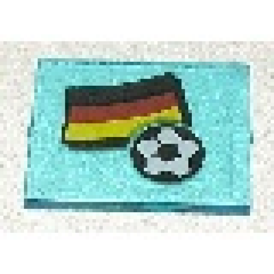 Glass for Window 1 x 4 x 3 with Flag of Germany and Soccer Ball Pattern (Sticker) - Set 3404