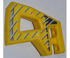 Technic, Panel RC Car Flexible Bumper Left with Gray Stripes on Yellow and Black Background Pattern (Stickers) - Set 8369-1