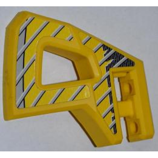 Technic, Panel RC Car Flexible Bumper Left with Gray Stripes on Yellow and Black Background Pattern (Stickers) - Set 8369-1