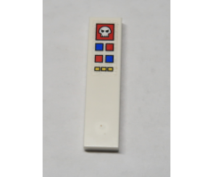 Tile 1 x 4 with Skull Computer Red, Blue, and Yellow Control Buttons Pattern (Sticker) - Set 10192