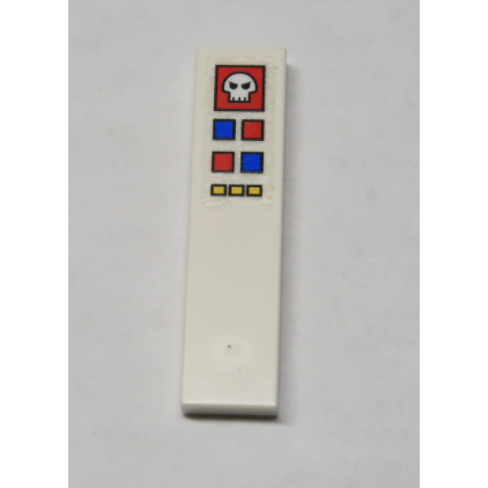 Tile 1 x 4 with Skull Computer Red, Blue, and Yellow Control Buttons Pattern (Sticker) - Set 10192