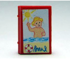 Minifigure, Utensil Book 2 x 3 with Holiday Brochure Children's Paradise Pattern (Stickers) - Set 3117