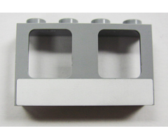 Window 1 x 4 x 2 Plane, Single Hole Top and Bottom with White Stripe Pattern (Sticker) - Set 10219