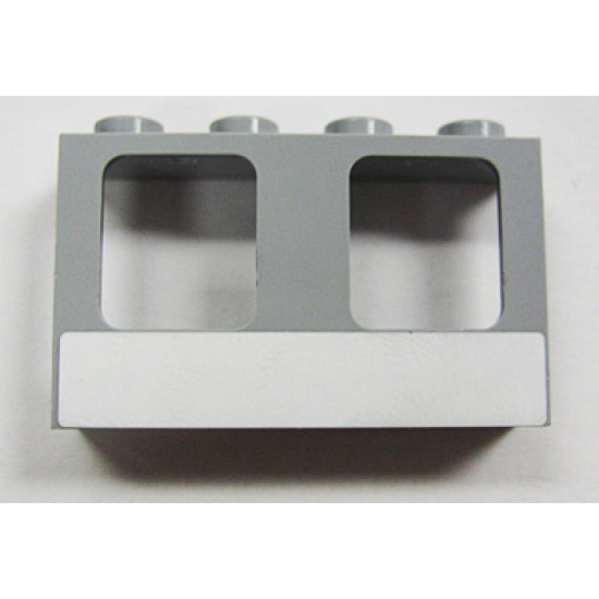 Window 1 x 4 x 2 Plane, Single Hole Top and Bottom with White Stripe Pattern (Sticker) - Set 10219
