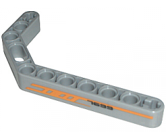 Technic, Liftarm 1 x 11.5 Double Bent Thick with Orange Stripes and '7699' Pattern Model Right (Sticker) - Set 7699