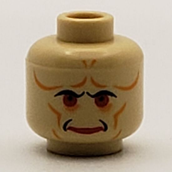 Minifigure, Head Alien with Red Eyes and Red Lips Pattern (SW Bib Fortuna) - Blocked Open Stud