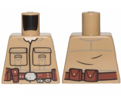 Torso SW Shirt Front Seamed with Patch Pockets, Reddish Brown Belt Pattern (Luke Skywalker)