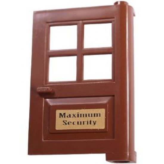 Door 1 x 4 x 5 with 4 Panes and 'Maximum Security' Pattern (Sticker) - Set 7785
