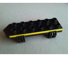 Duplo, Vehicle Car Base 2 x 6 with Yellow Stripe Pattern