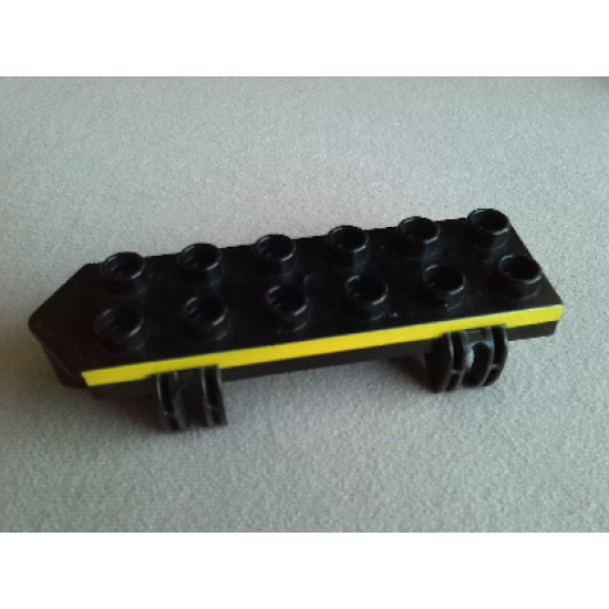 Duplo, Vehicle Car Base 2 x 6 with Yellow Stripe Pattern