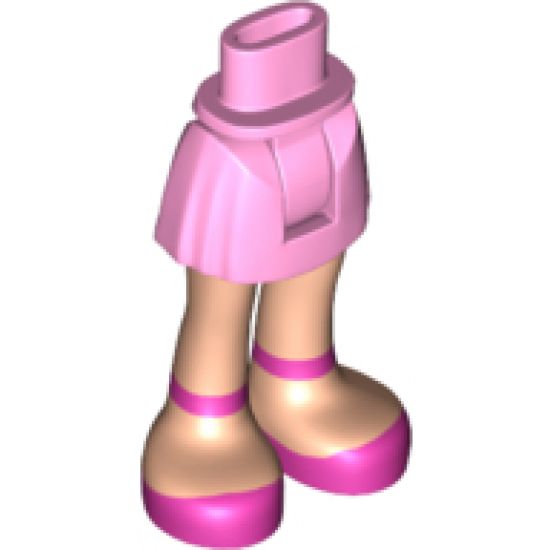 Mini Doll, Legs with Hips and Skirt, Light Nougat Legs and Dark Pink Shoes with Ankle Straps Pattern
