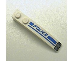 Slope, Curved 6 x 1 with Police Blue Line and Headlight Pattern Right