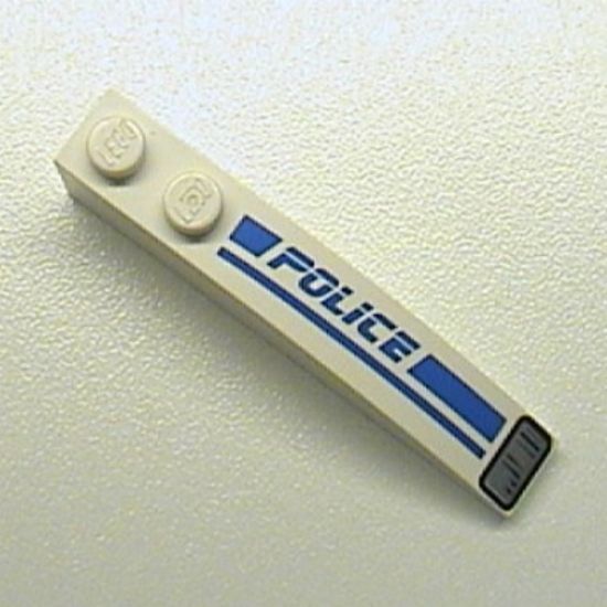 Slope, Curved 6 x 1 with Police Blue Line and Headlight Pattern Right