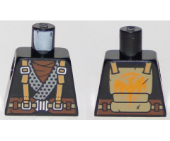 Torso Ninjago Robe with Suspenders and Wide Belt, Dragon Logo on Back Pattern