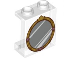 Panel 1 x 2 x 2 with Side Supports - Hollow Studs with Gold Vanity Mirror Pattern