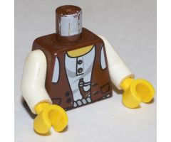 Torso Adventurers Desert Vest over White Shirt, Slingshot Pattern / White Arms / Yellow Hands
