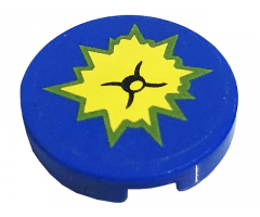 Tile, Round 2 x 2 with Bottom Stud Holder with Button on Cushion Pattern (Sticker) - Set 41231