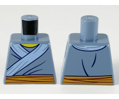 Torso Tunic, Bright Light Blue Hem and Medium Nougat Sash Pattern
