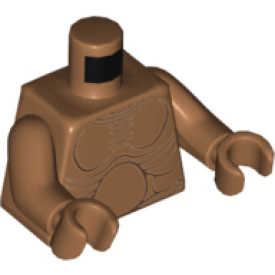 Torso Bare Chest with Muscles Outline and Round Stomach Pattern / Medium Nougat Arms / Medium Nougat Hands