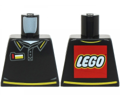 Torso Polo Shirt with Yellow Trim, Name Badge, and Lego Logo on Back Pattern