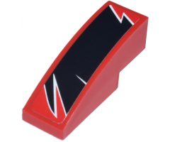 Slope, Curved 3 x 1 with Black Togokahn Pattern, Model Middle Left (Sticker) - Set 8159