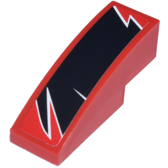 Slope, Curved 3 x 1 with Black Togokahn Pattern, Model Middle Left (Sticker) - Set 8159