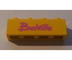 Brick 1 x 4 with Dark Pink 'Belville' Pattern (Sticker) - Set 5848