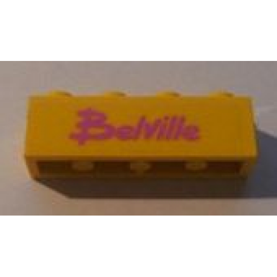 Brick 1 x 4 with Dark Pink 'Belville' Pattern (Sticker) - Set 5848