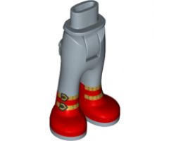 Mini Doll, Legs with Hips and Trousers with Back Pockets with Red Boots with Gold Buckles Pattern
