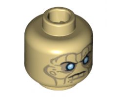 Minifigure, Head PotC Davy Jones Silver Eyes and Furrowed Brow Pattern - Hollow Stud