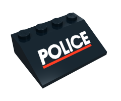 Slope 33 3 x 4 with White 'POLICE' Red Line Pattern