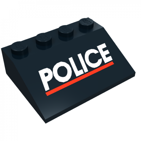 Slope 33 3 x 4 with White 'POLICE' Red Line Pattern