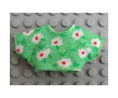 Scala, Figure Accessory Clothes Female Crop Top with White/Red Flower Pattern and Velcro Fastening