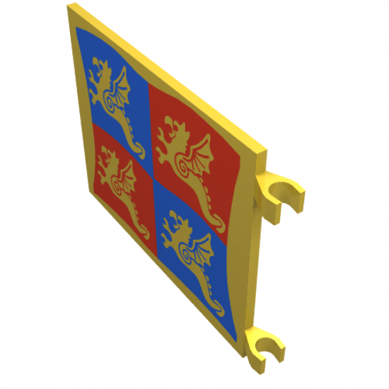 Flag 6 x 4 with Blue and Red Dragon Pattern