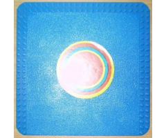 Baseplate 24 x 24 with Studs on Edges with Round Carpet with Yellow, Red and Blue Circles Pattern (Sticker) - Set 5233