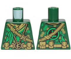 Torso Ninjago Robe, Dark Tan Undershirt, Belt, Ropes, Pouches and Green Leaves Pattern