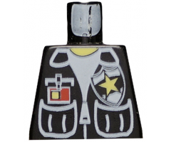 Torso Police Vest, White Shirt, ID, Yellow Star Badge Pattern