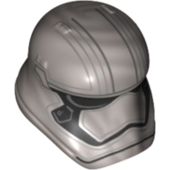 Minifigure, Headgear Helmet SW Stormtrooper Ep. 8 Captain Phasma Pointed Mouth Pattern