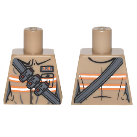 Torso Ghostbusters Jumpsuit Female with 'J.H.' ID Badge and Strap with Ammo Pattern