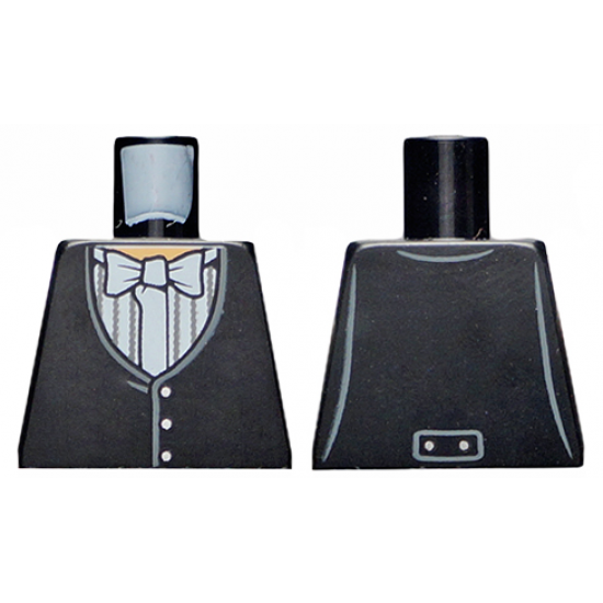 Torso Harry Potter Black Yule Ball Vest and Bow Tie with 3 Buttons Front and 2 Buttons Back Pattern