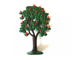 Plant, Tree Flat Fruit Painted with Painted Apples with solid base (1950's version)