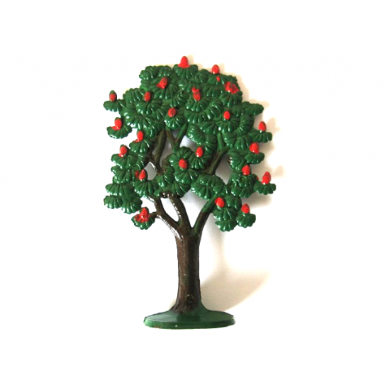 Plant, Tree Flat Fruit Painted with Painted Apples with solid base (1950's version)