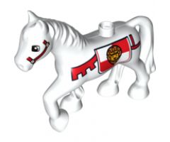 Duplo, Animal Horse with Saddle with Crowned Lion Pattern